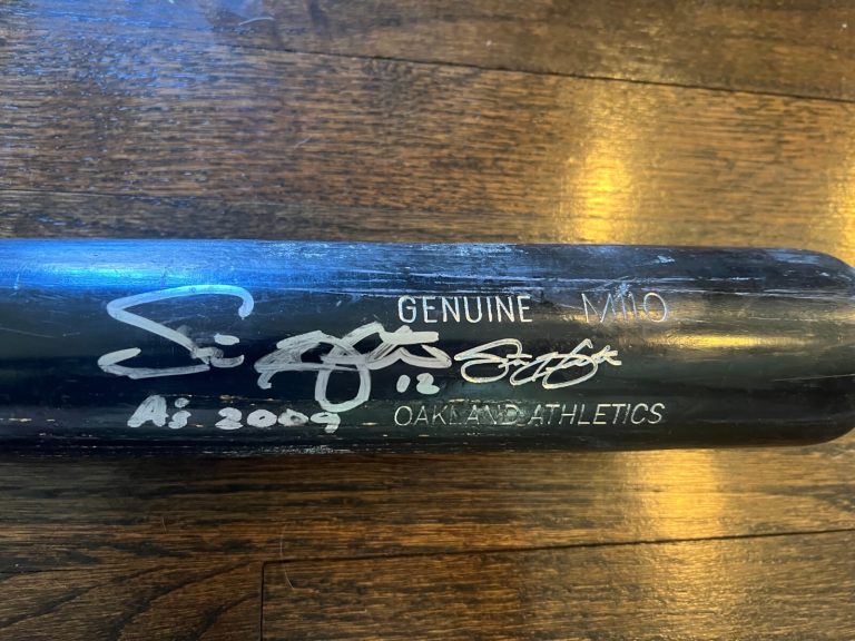 SCOTT HAIRSTON GAME USED BASEBALL BAT SIGNED OAKLAND A's METS CUBS PADRES DBACKS