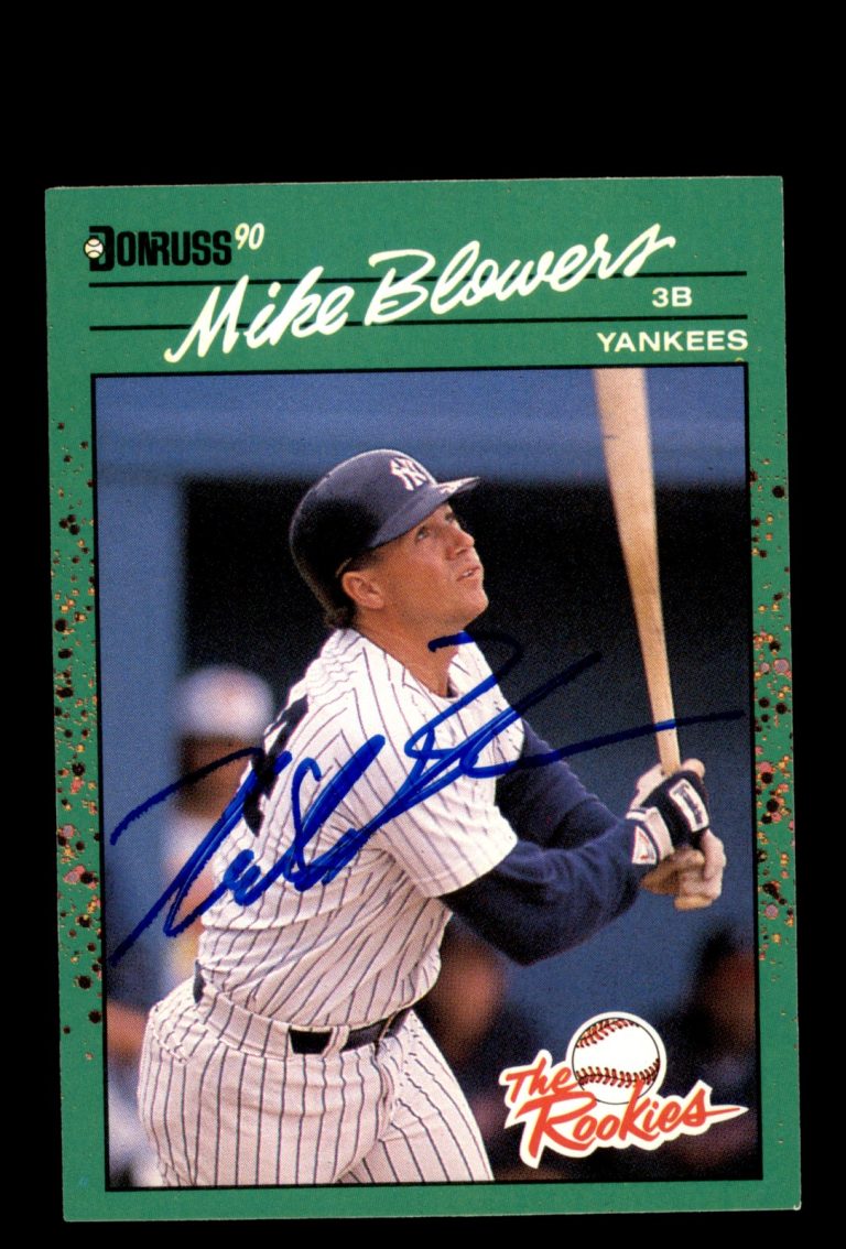 Signed Baseball Card Auto 1990 Donruss The Rookies #26 Mike Blowers Yankees