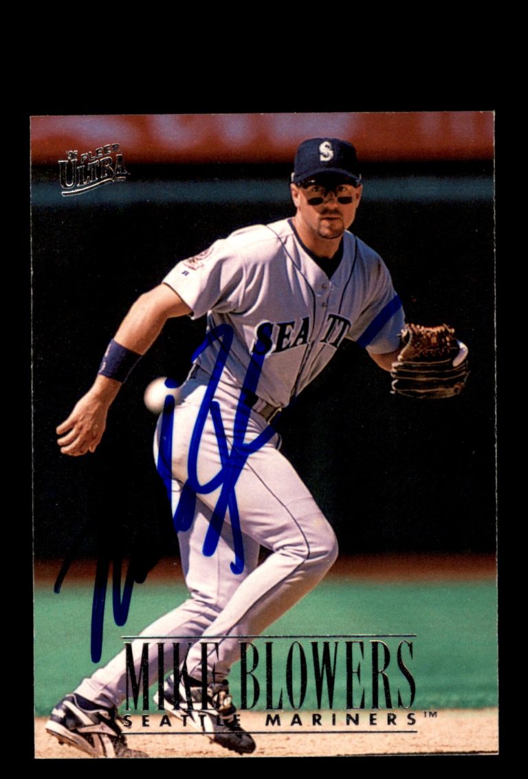 Signed Baseball Card Auto 1996 Ultra #123 Mike Blowers Seattle Mariners