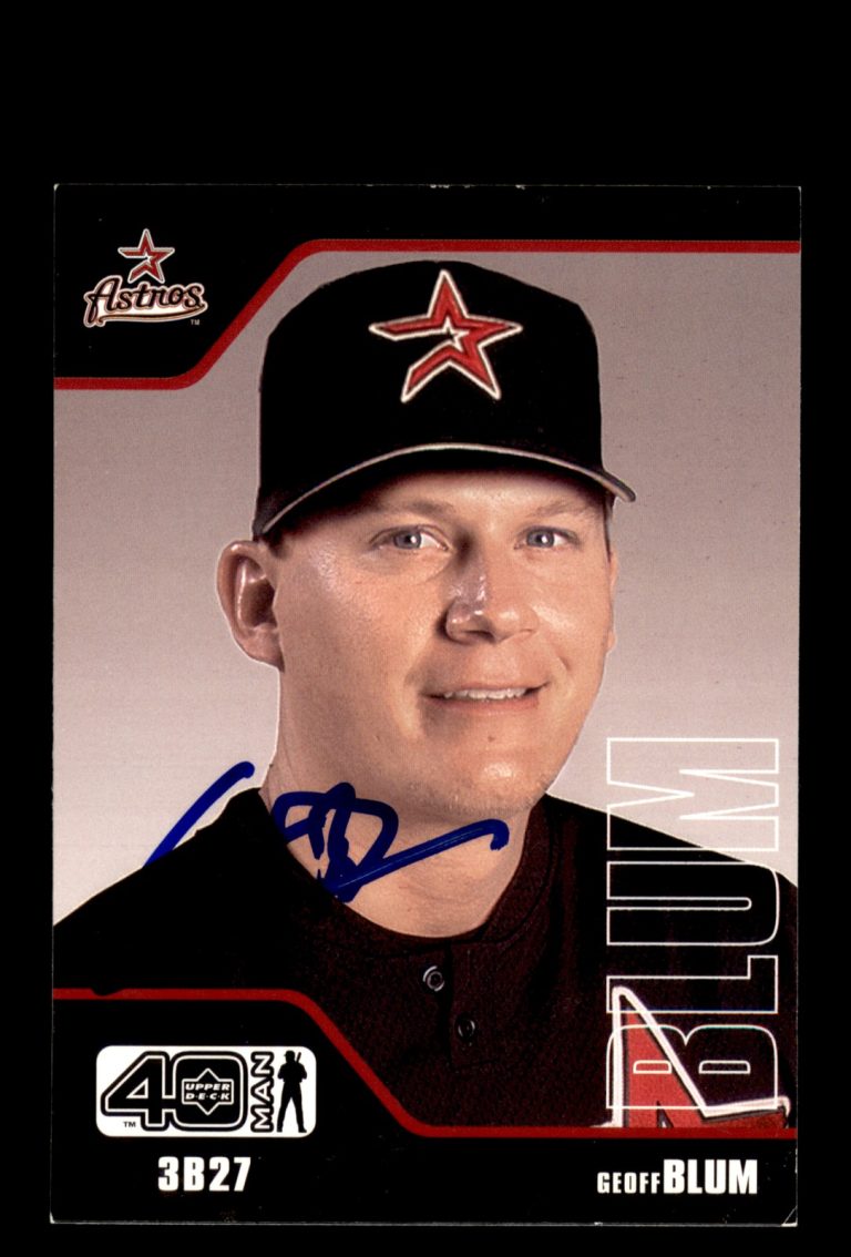 Signed Baseball Card Auto 2002 Upper Deck 40-Man #462 Geoff Blum Houston Astros