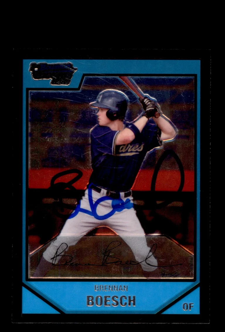 Signed Baseball Card Auto 2007 Bowman Chrome #BC13 Brennan Boesch Padres