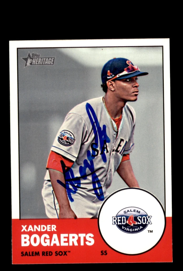 Signed Baseball Card Auto 2012 Topps Heritage Minor #101 Xander Bogaerts Red Sox