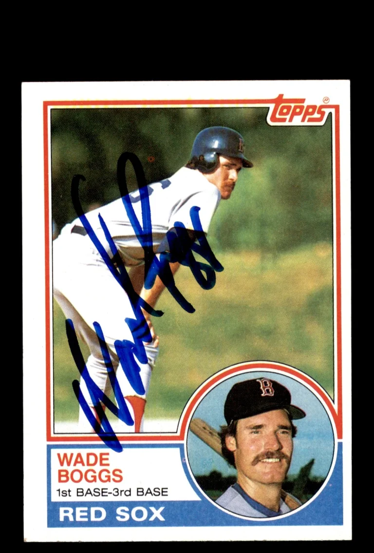 Signed Baseball Card Auto 1983 Topps #498 Wade Boggs Boston Red Sox
