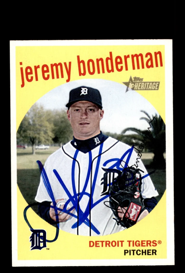Signed Baseball Card Auto 2008 Topps Heritage #387 Jeremy Bonderman Tigers