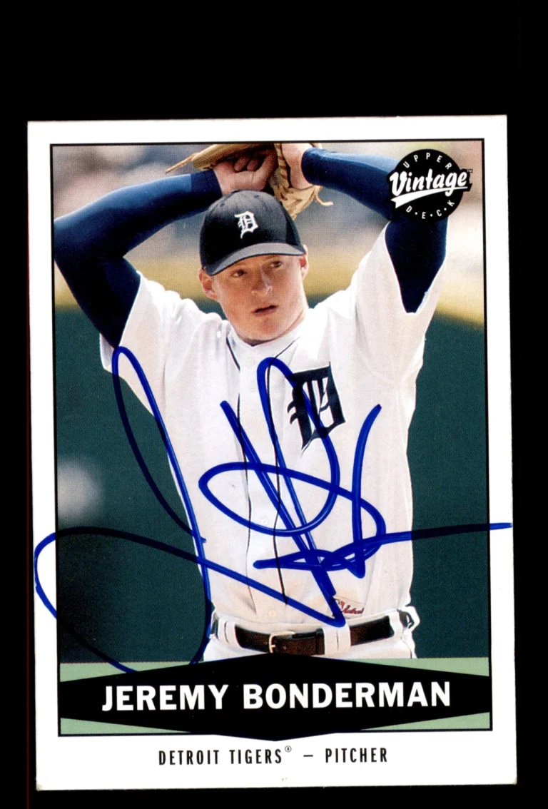 Signed Baseball Card Auto 2004 Upper Deck Vintage #350 Jeremy Bonderman Tigers