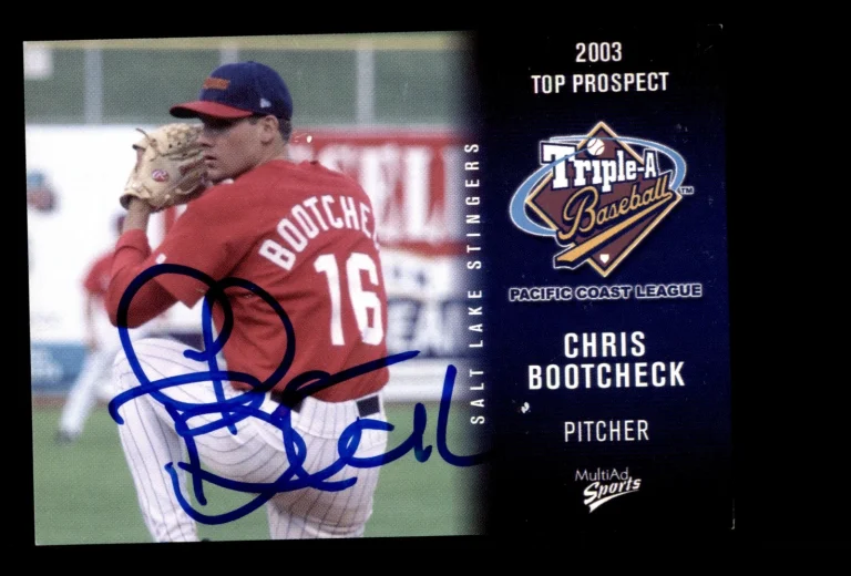 Signed Baseball Card Auto 2003 Pacific Coast League #6 Chris Bootcheck