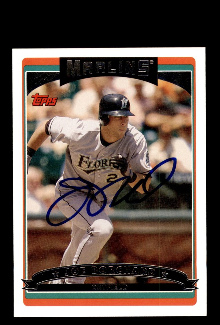 Signed Baseball Card Auto 2006 Topps #UH46 Joe Borchard Florida Marlins
