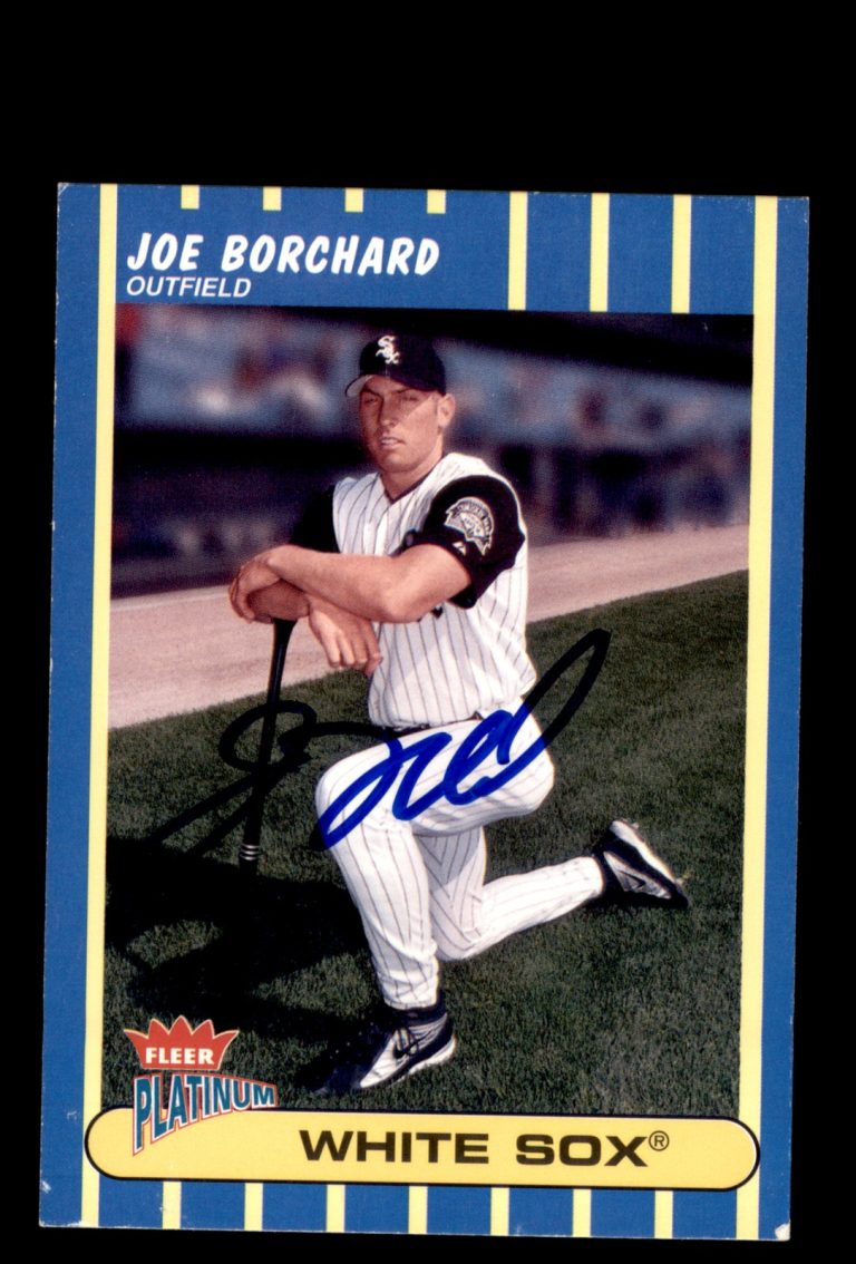Signed Baseball Card Auto 2003 Fleer Platinum #55 Joe Borchard Chicago White Sox