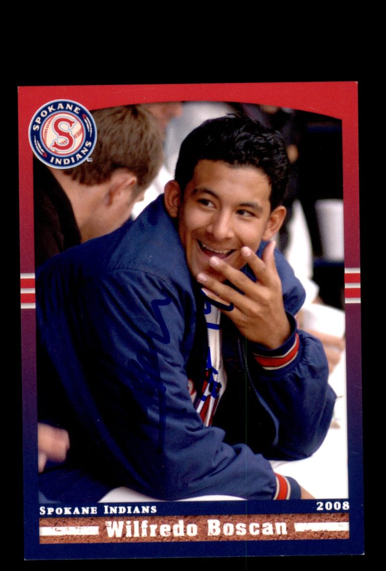 Signed Baseball Card Auto 2008 Grandstand Wilfredo Boscan Spokane Indians