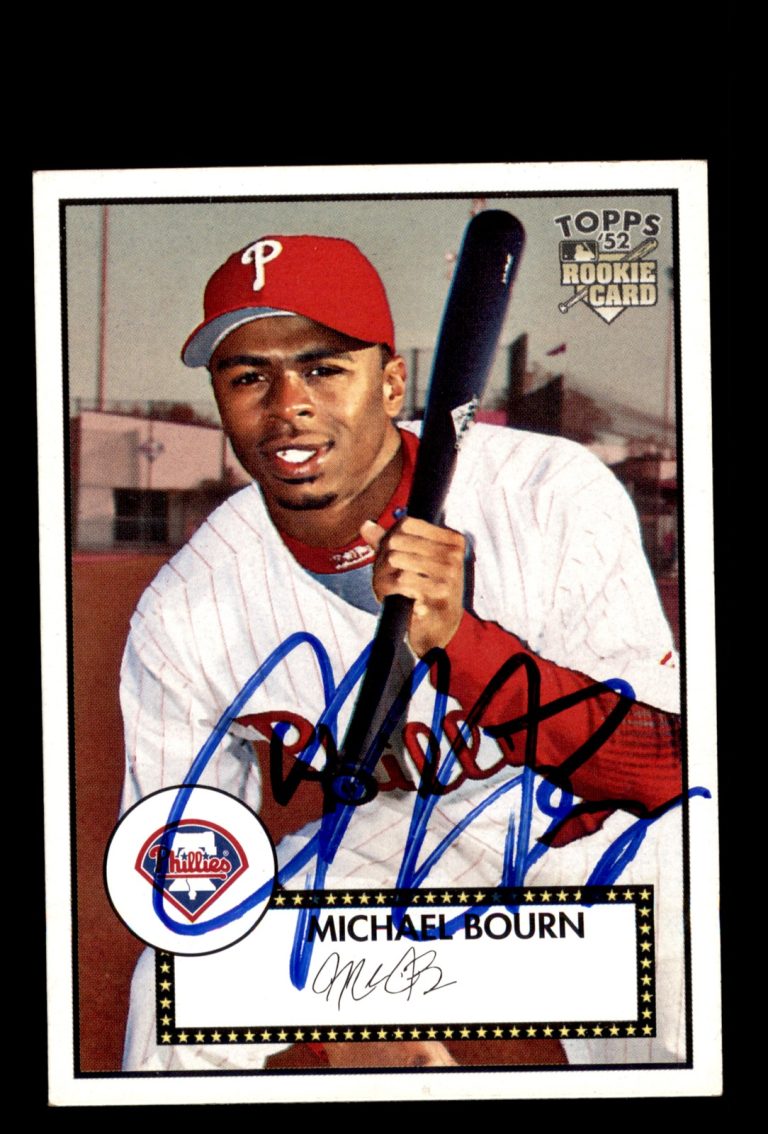 Signed Baseball Card Auto 2007 '52 Rookies #25 Michael Bourn Phillies