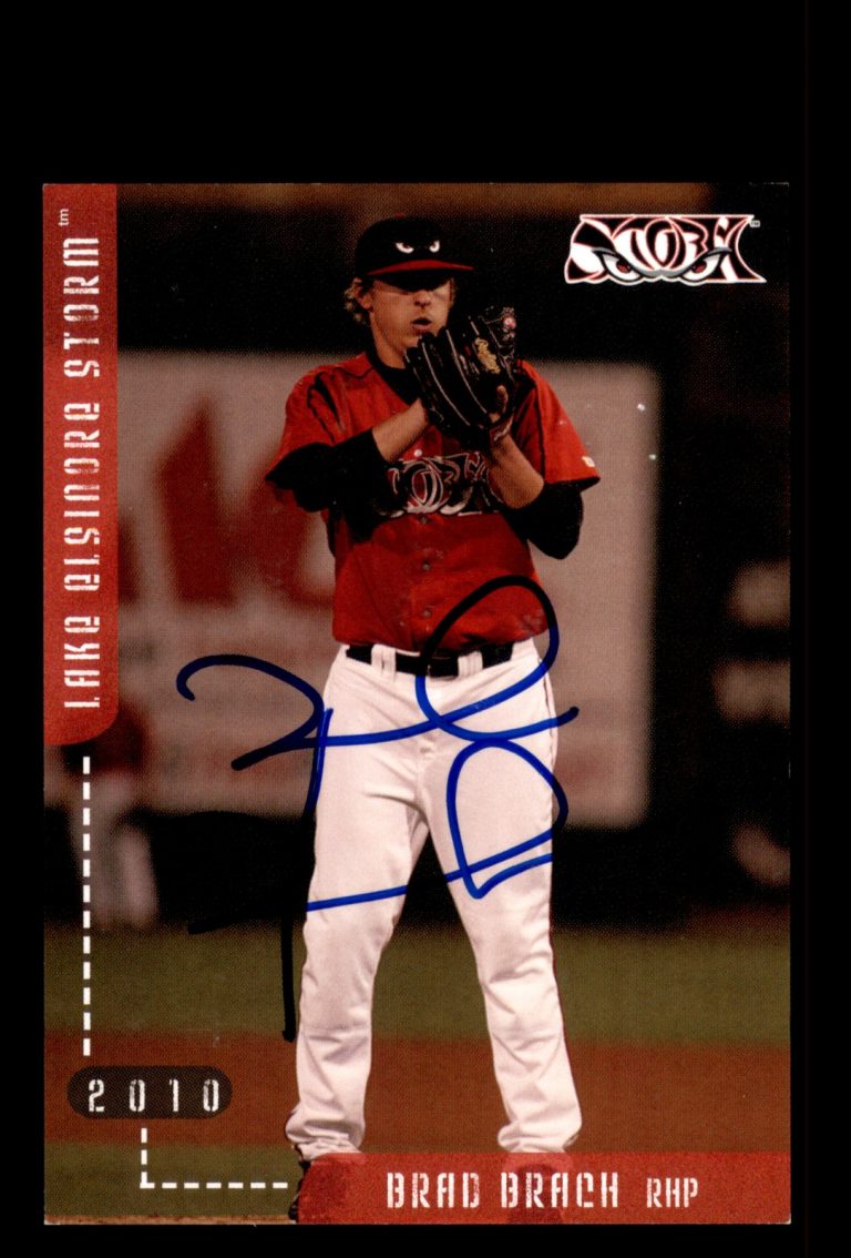 Signed Baseball Card Auto 2010 Grandstand Lake Elsinore Storm Brad Brach