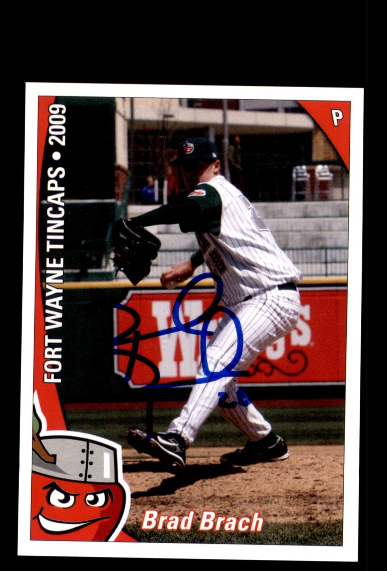 Signed Baseball Card Auto 2009 Grandstand Fort Wayne TinCaps Brad Brach