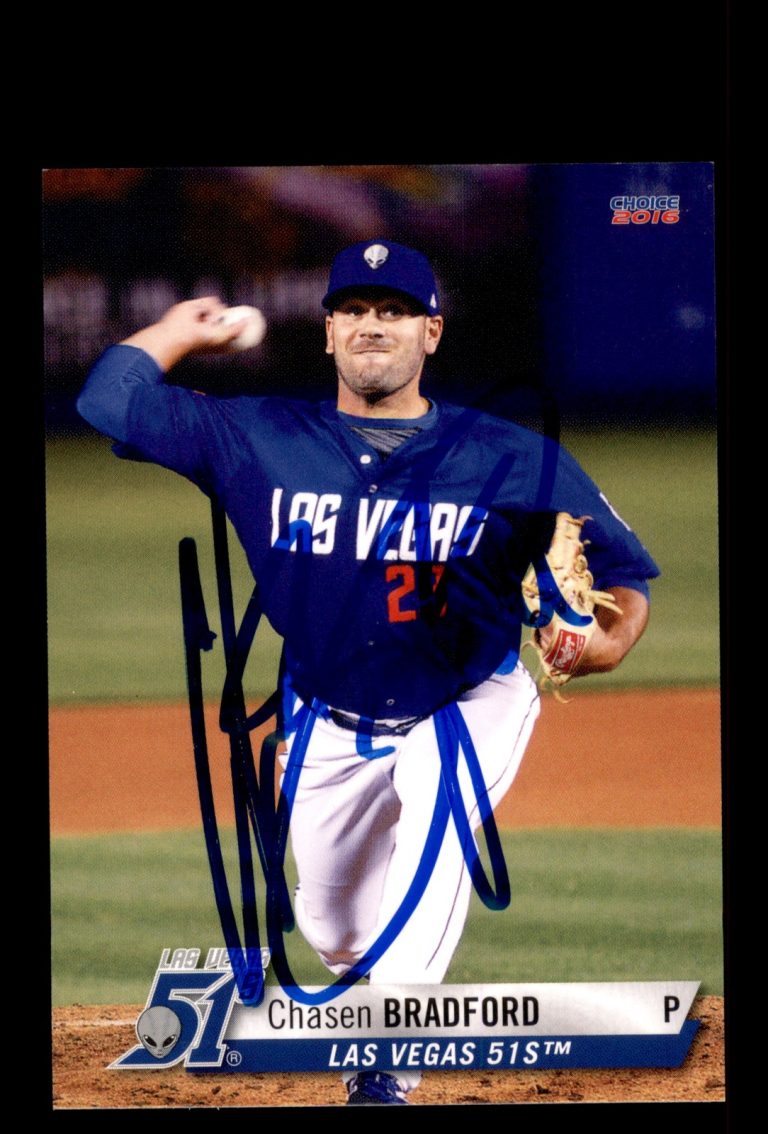 Signed Baseball Card Auto 2016 Choice Las Vegas 51s #05 Chasen Bradford