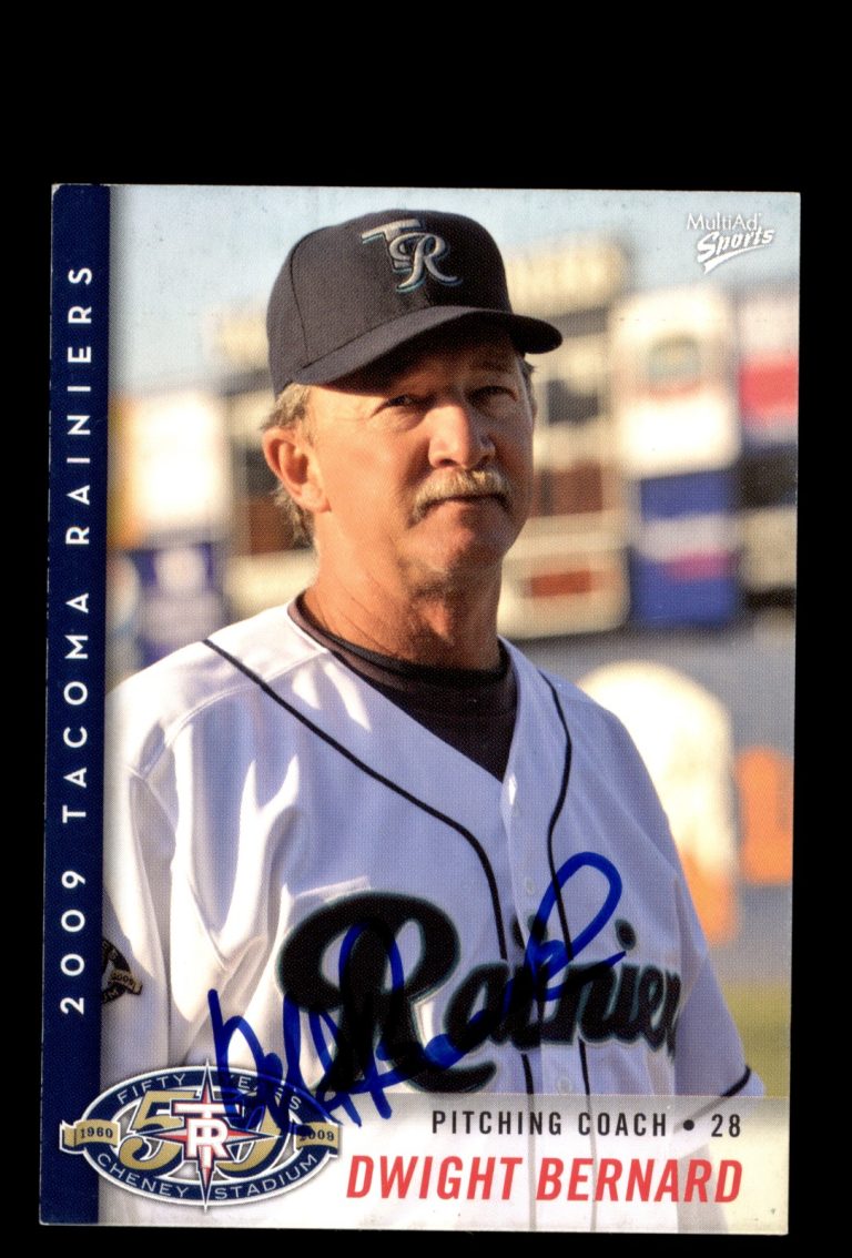 Signed Baseball Card Auto 2009 MultiAd Tacoma Rainiers #15 Dwight Bernard