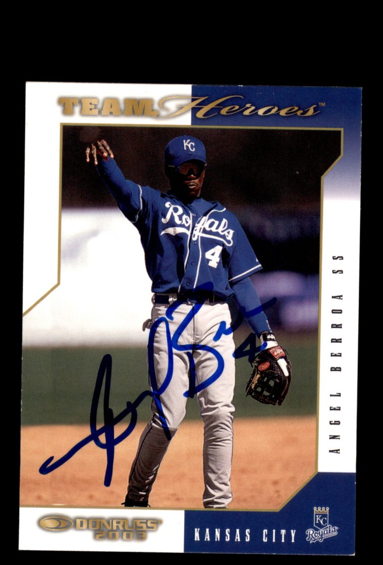 Signed Baseball Card Auto 2003 Donruss Team Heroes #234 Angel Berroa KC Royals