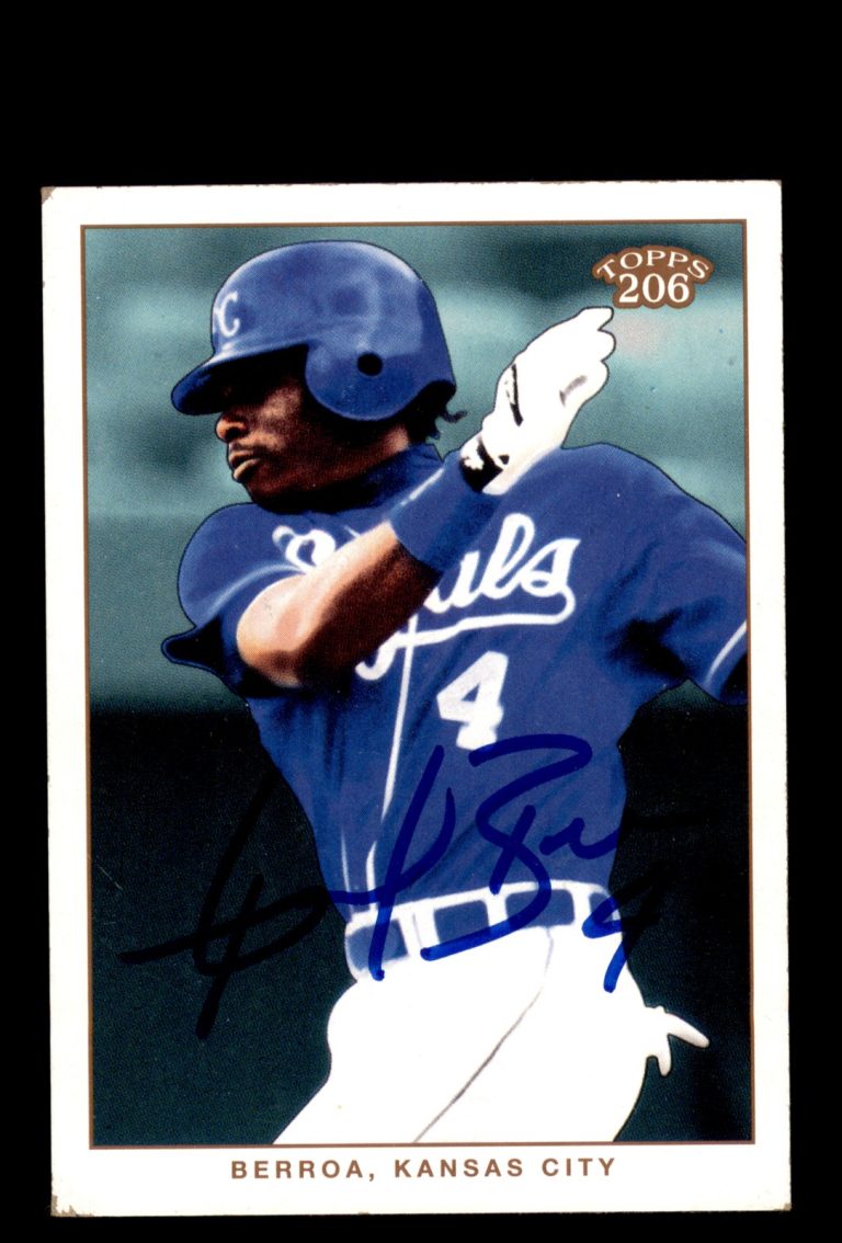 Signed Baseball Card Auto 2002 Topps 206 #403 Angel Berroa Kansas City Royals