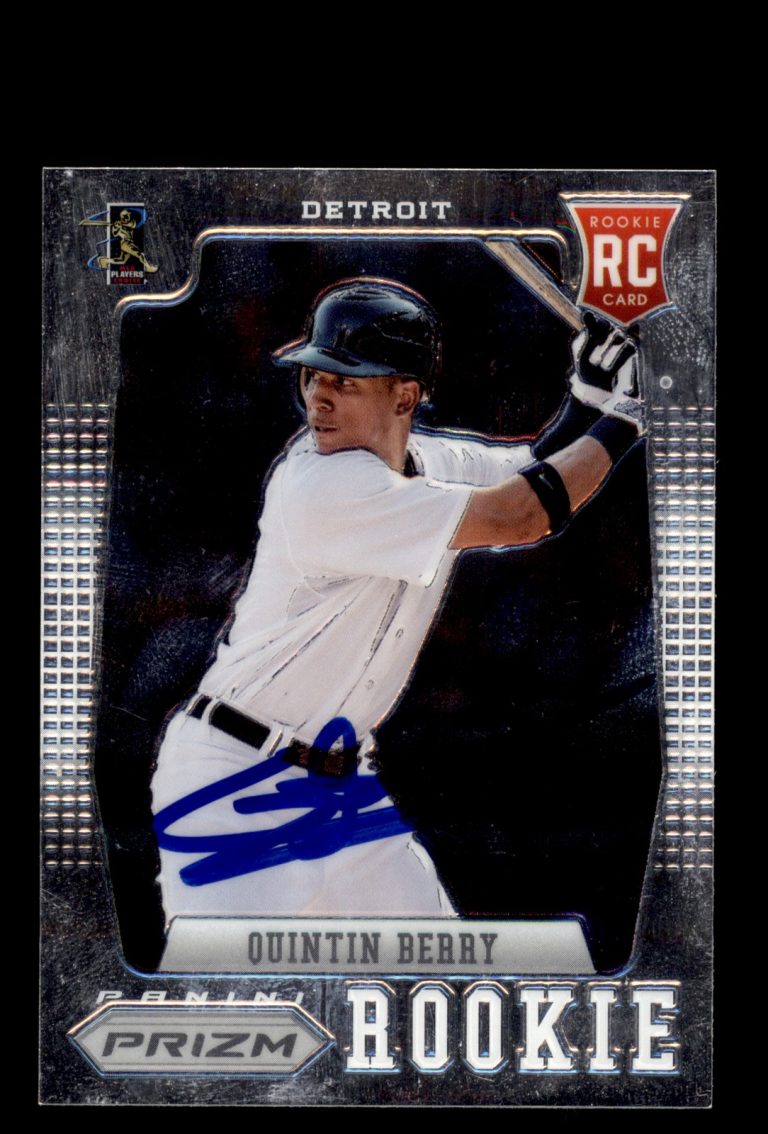 Signed Baseball Card Auto 2013 Panini Prizm #167 Quintin Berry Detroit Tigers