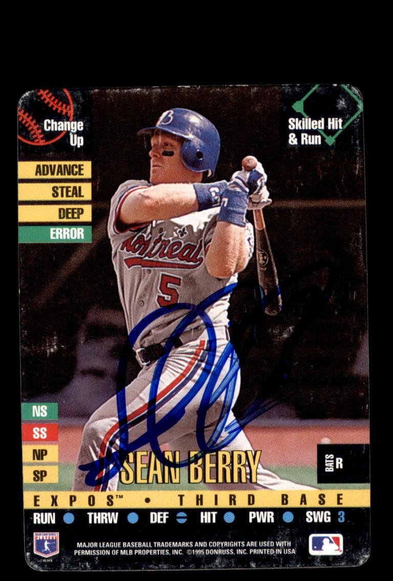 Signed Baseball Card Auto 1995 Donruss Top of the Order Sean Berry Expos