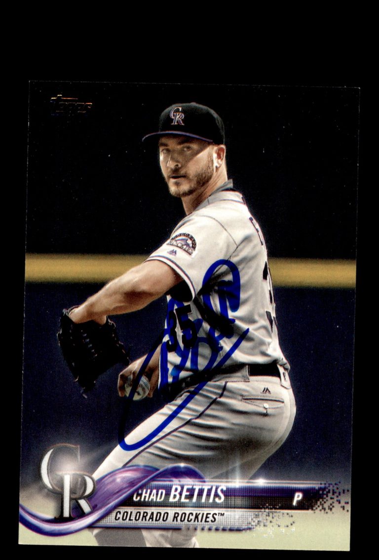 Signed Baseball Card Auto 2018 Topps #678 Chad Bettis Colorado Rockies