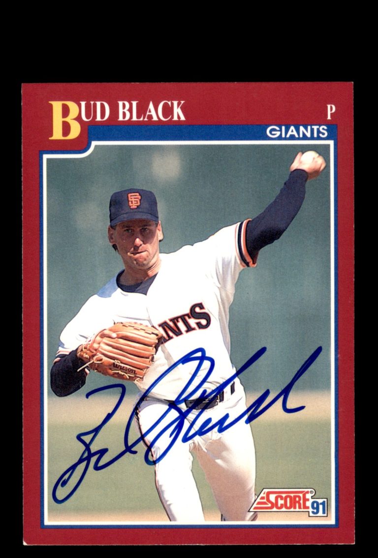 Signed Baseball Card Auto 1991 Score Rookie & Traded #46T Bud Black Giants