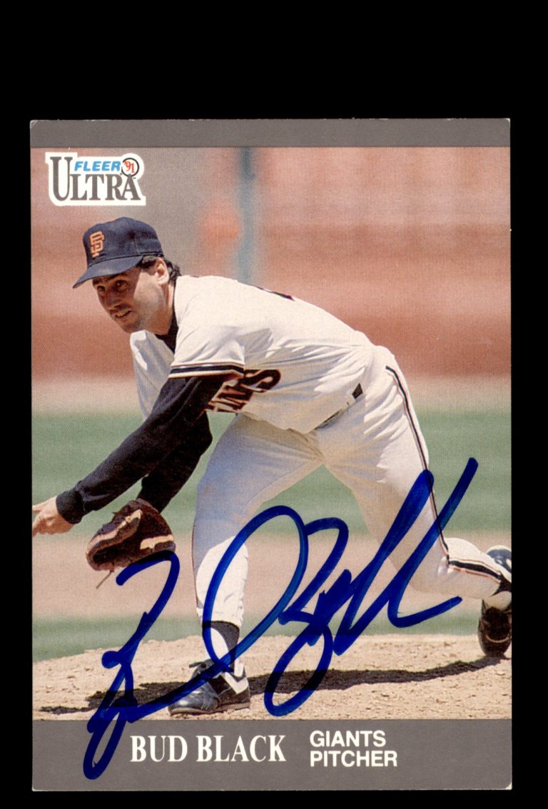 Signed Baseball Card Auto 1991 Fleer Ultra #U-115 Bud Black Giants