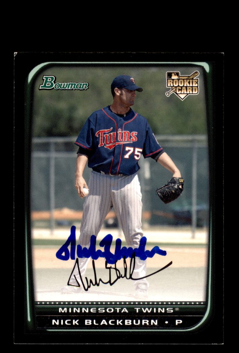 Signed Baseball Card Auto 2008 Bowman #216 Nick Blackburn Minnesota Twins