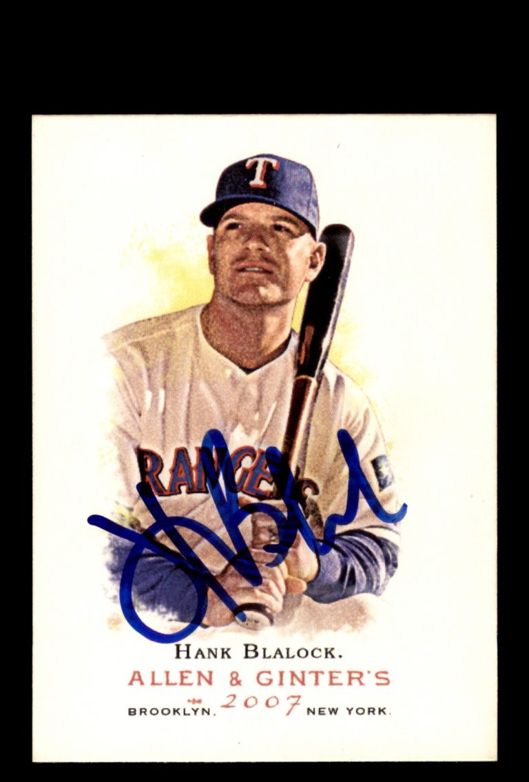 Signed Baseball Card Auto 2007 Topps Allen & Ginter #11 Hank Blalock Rangers