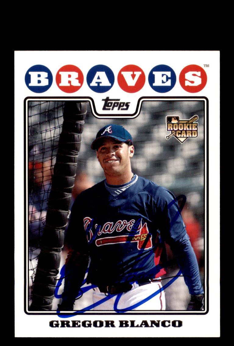 Signed Baseball Card Auto 2008 Topps #468 Gregor Blanco Atlanta Braves