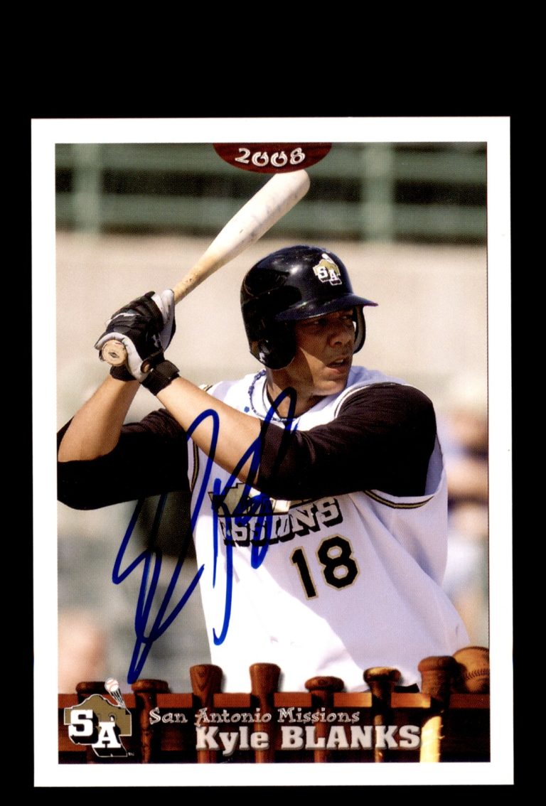 Signed Baseball Card Auto 2008 Grandstand San Antonio Missions #15 Kyle Blanks