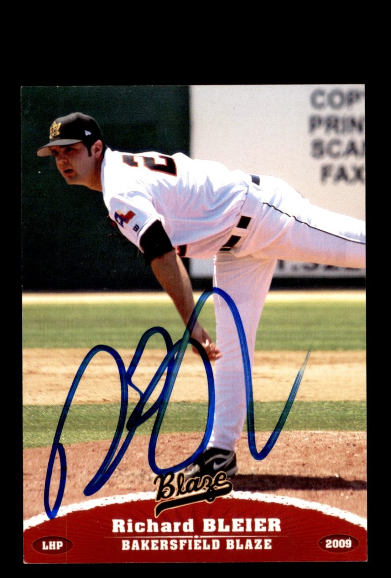 Signed Baseball Card Auto 2009 Grandstand Bakersfield Blaze Richard Bleier