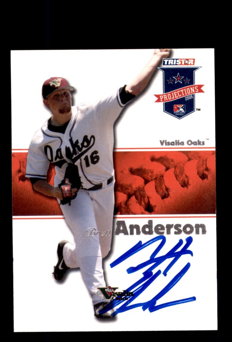 Signed Baseball Card Auto 2008 TriStar PROjections #331 Brett Anderson Oaks