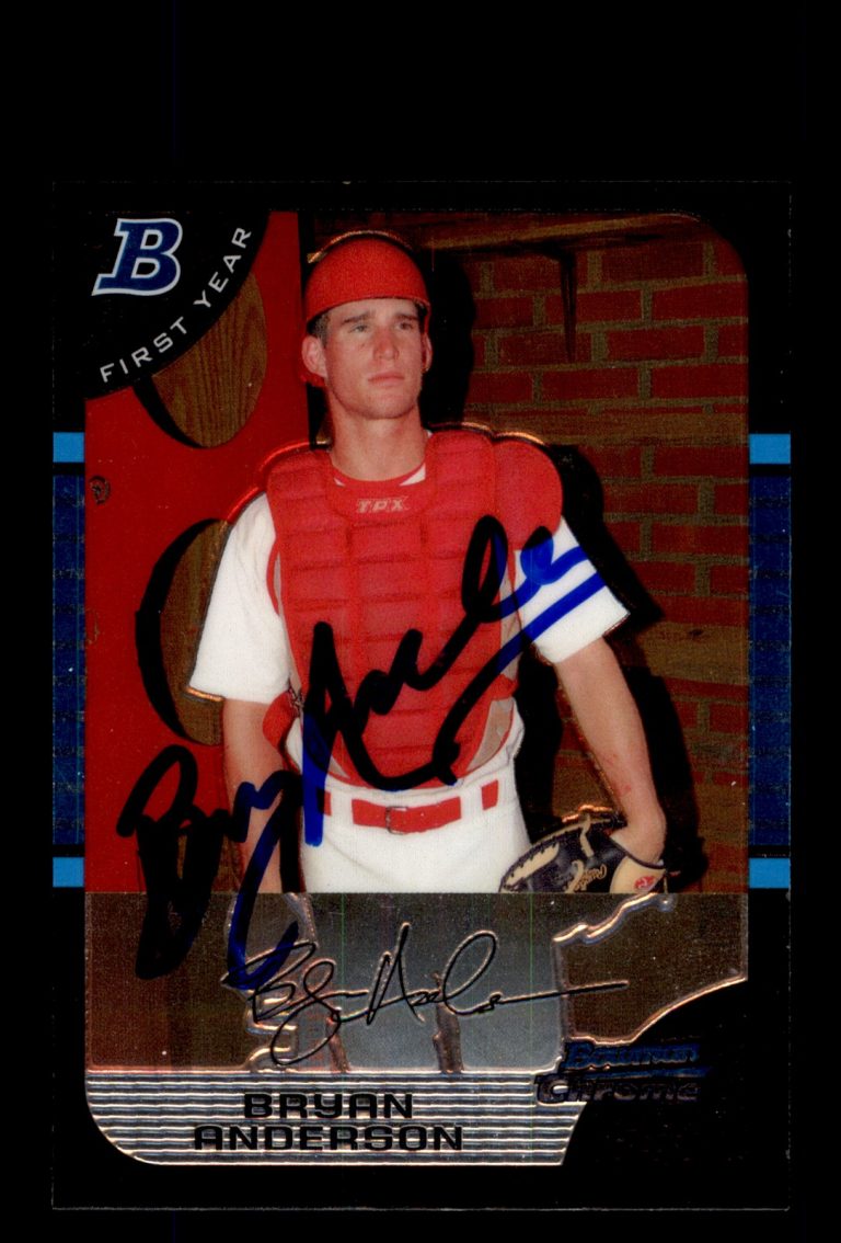Signed Baseball Card Auto 2005 Bowman Chrome #BDP98 Bryan Anderson Cardinals