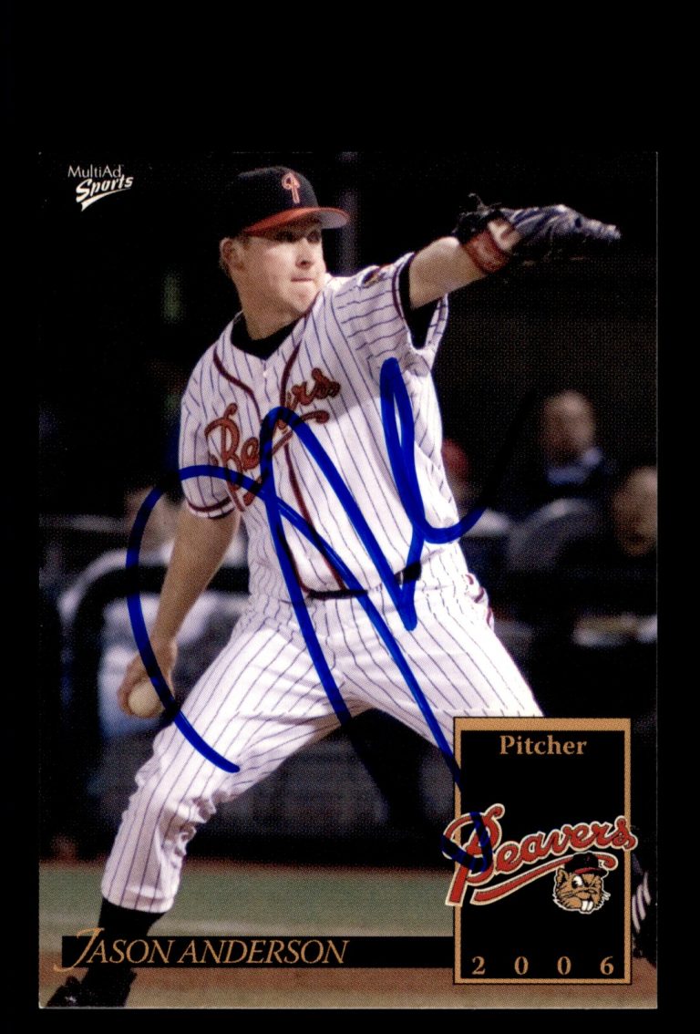 Signed Baseball Card Auto 2006 MultiAd Portland Beavers #14 Jason Anderson