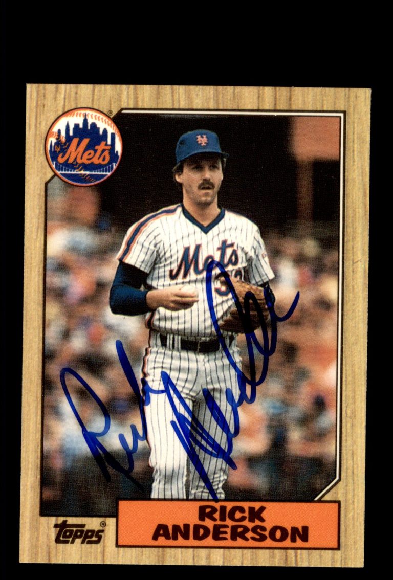 Signed Baseball Card Auto 1987 Topps Tiffany #594 Rick Anderson Mets