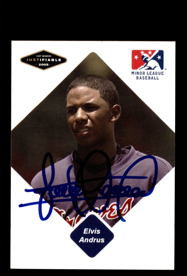 Signed Baseball Card Auto 2005 Justifiable #1 Elvis Andrus Atlanta Braves