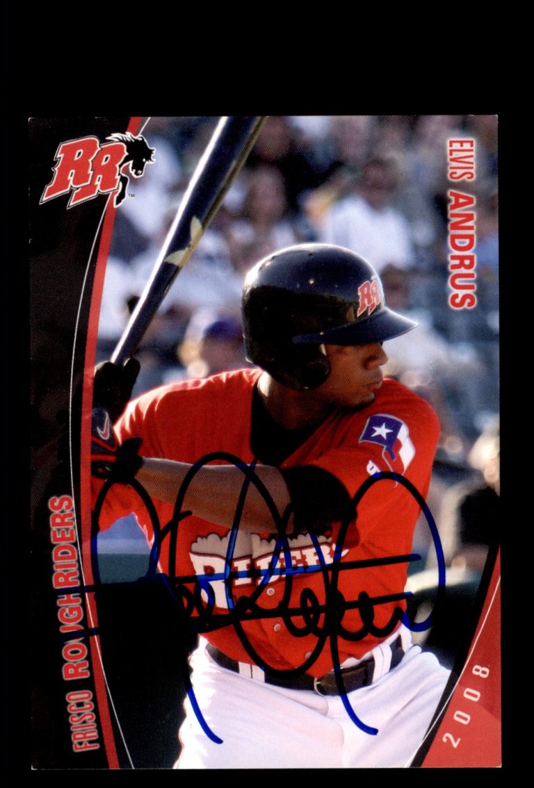 Signed Baseball Card Auto 2008 Grandstand Frisco RoughRiders Elvis Andrus