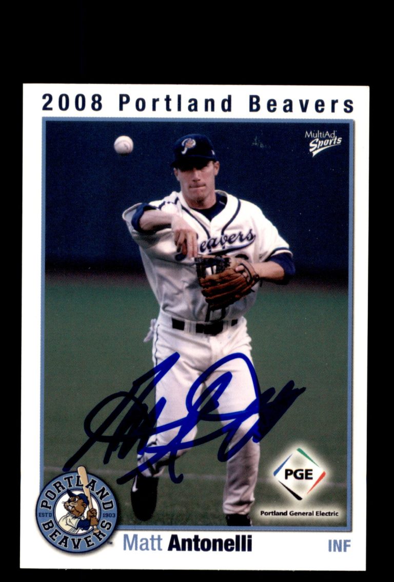 Signed Baseball Card Auto 2008 MultiAd Portland Beavers #6 Matt Antonelli