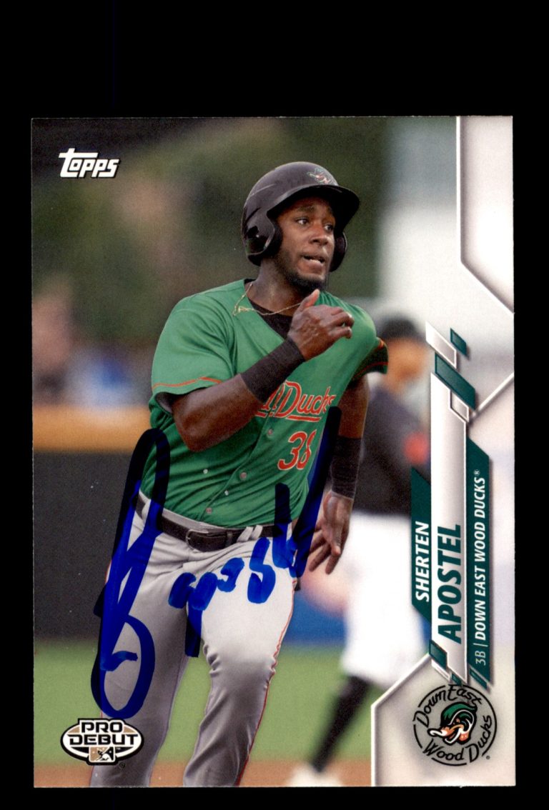 Signed Baseball Card Auto 2020 Topps Pro Debut #PD-61 Sherten Apostel In Person