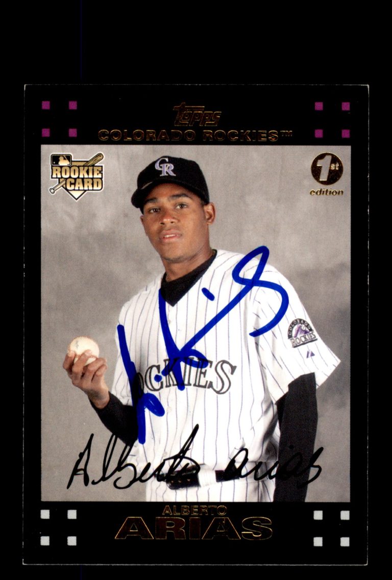Signed Baseball Card Auto 2007 Topps #UH201 Alberto Arias Rockies 1st Edition