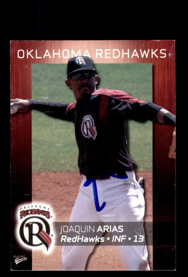 Signed Baseball Card Auto 2008 Oklahoma City RedHawks #1 Joaquin Arias