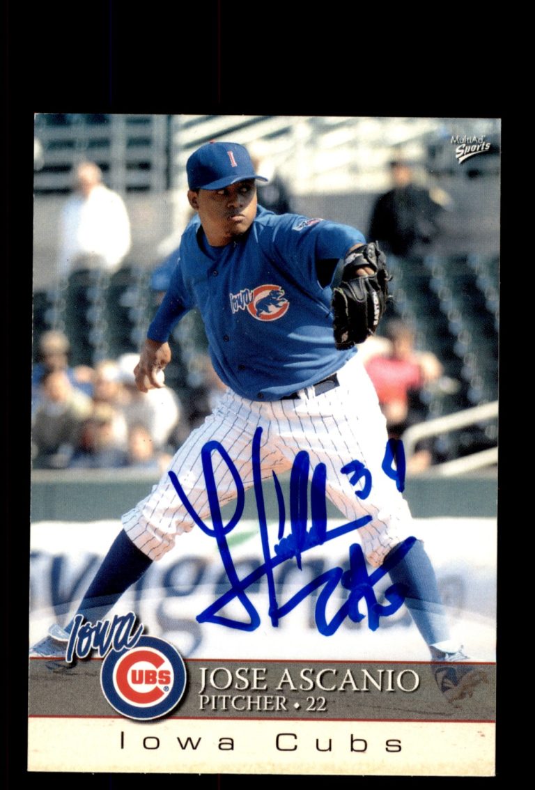 Signed Baseball Card Auto 2008 MultiAd Iowa Cubs #1 Jose Ascanio MILB
