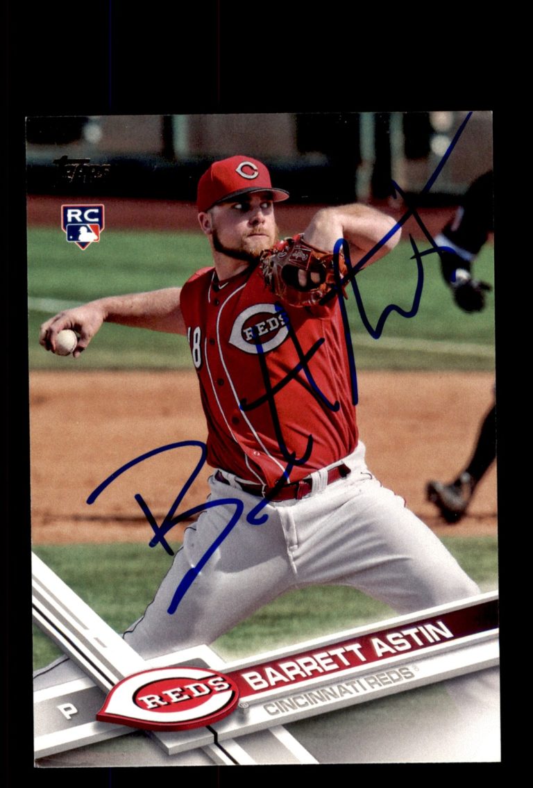 Signed Baseball Card Auto 2017 Topps Update #US53 Barrett Astin Cincinnati Reds