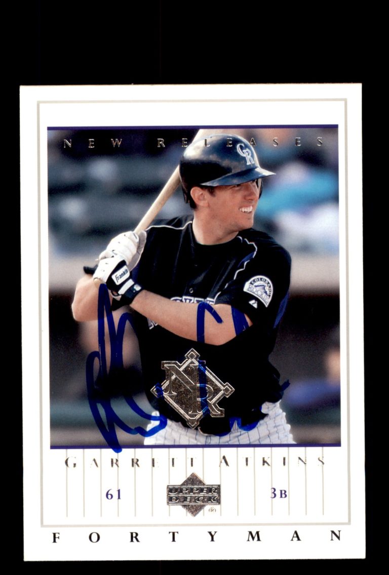 Signed Baseball Card Auto 2003 Upper Deck 40-Man #946 Garrett Atkins Rockies