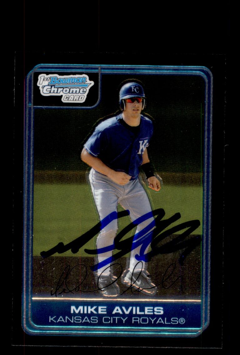 Signed Baseball Card Auto 2006 Bowman Chrome #BC114 Mike Aviles KC Royals