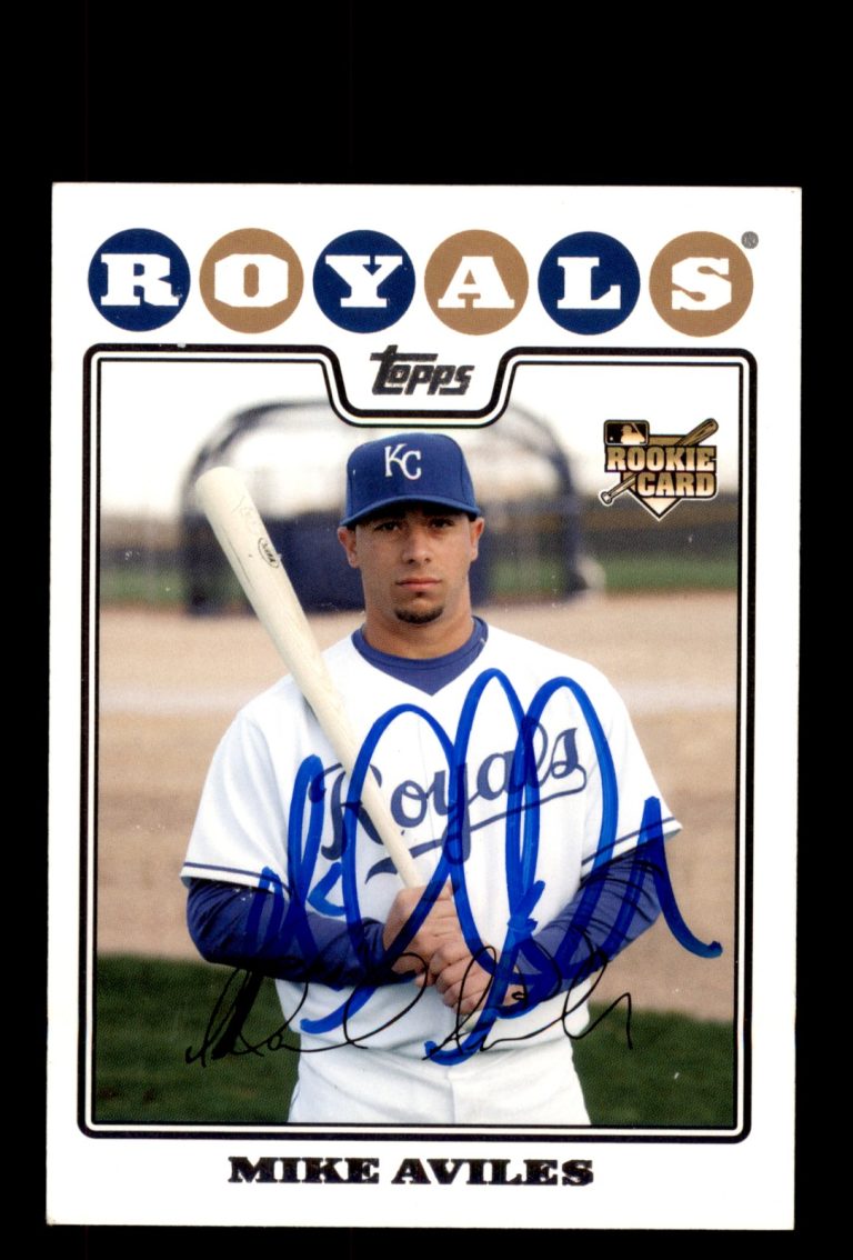 Signed Baseball Card Auto 2008 Topps #UH159 Mike Aviles Kansas City Royals