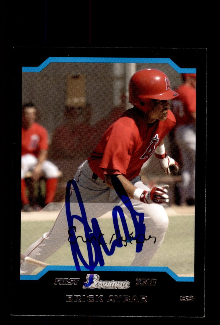 Signed Baseball Card Auto 2004 Bowman #172 Erick Aybar Angels In Person