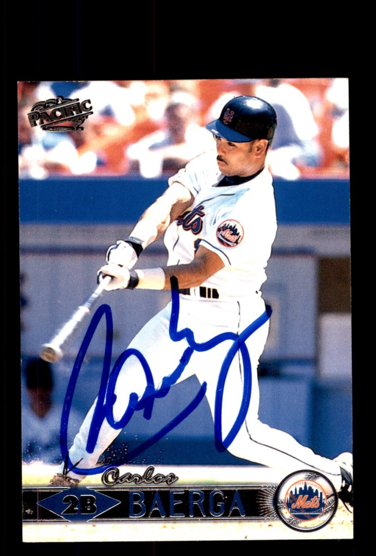 Signed Baseball Card Auto 1999 Pacific #275 Carlos Baerga New York Mets