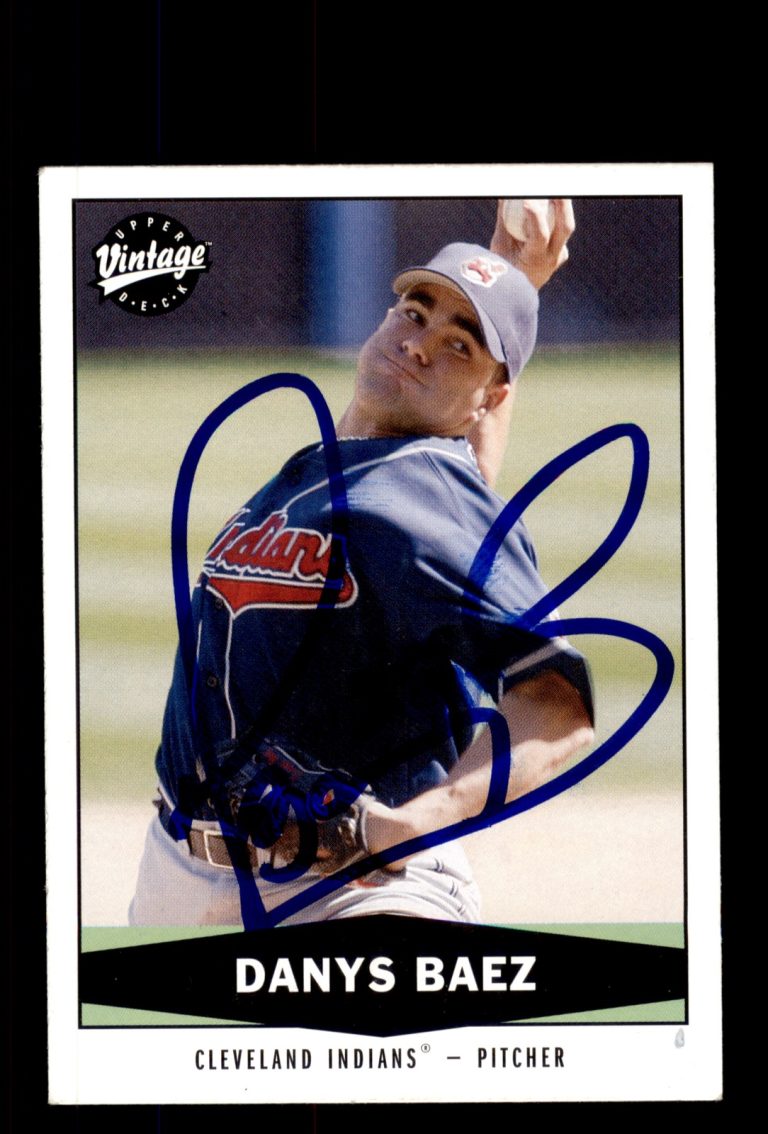 Signed Baseball Card Auto 2004 Upper Deck Vintage #197 Danys Baez Indians