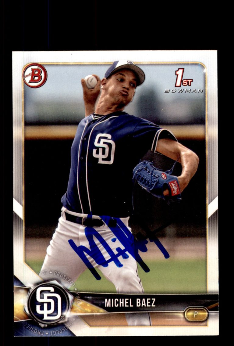 Signed Baseball Card Auto 2018 Bowman #BP67 Michel Baez San Diego Padres