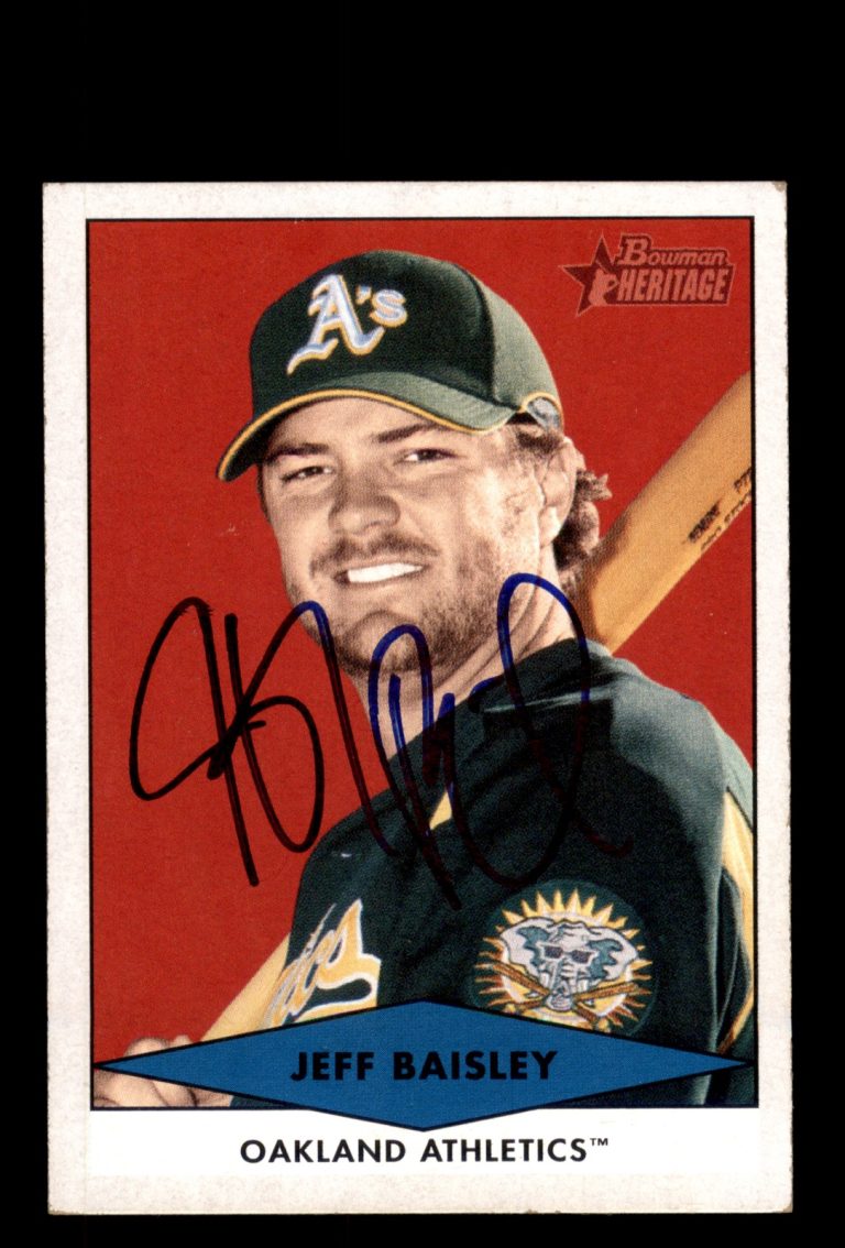 Signed Baseball Card Auto 2007 Bowman Heritage #BHP64 Jeff Baisley Oakland A's